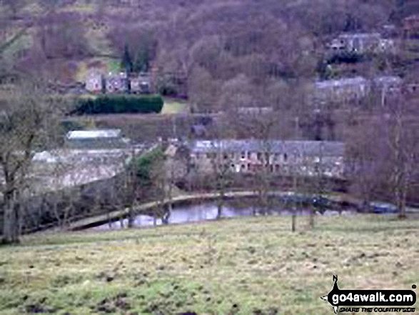 Walk wy147 Heptonstall Moor and The Rochdale Canal from Hebden bridge - Looking west onto the Rochdale Canal from The Pennine Way