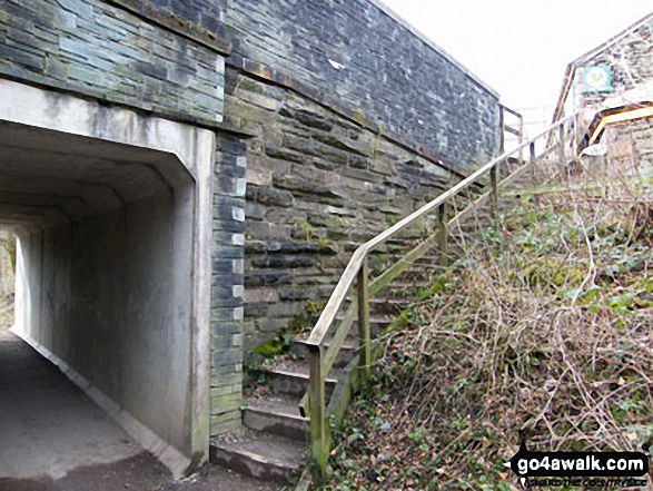 The steps up on to the A591 from the former Keswick Railway Line 