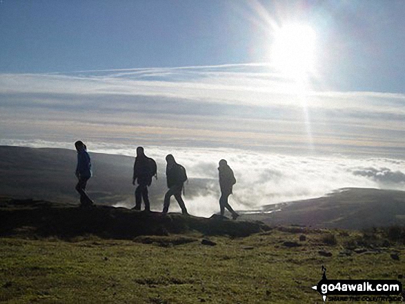 Walk ny135 Fountains Fell and Darnbrook Fell from Dale Head - Looking South from the summit of Pen-y-ghent (Christmas Eve 2005)