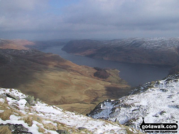 Walk c362 Branstree and High Street from Mardale Head - Riggindale and Haweswater Reservoir from Riggindale Crag