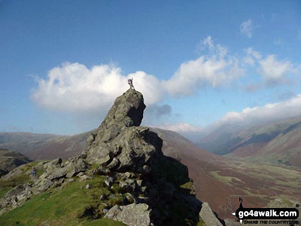 Walk c294 Steel Fell from Grasmere - This is me on top of Helm Crag above Grasmere