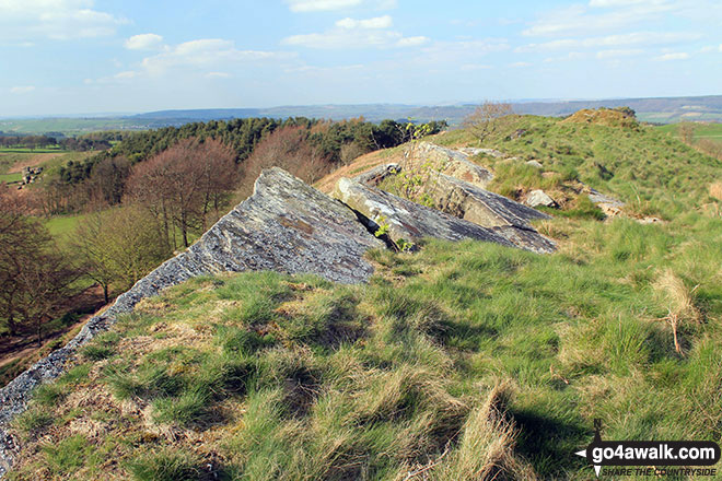 Walk d295 Bradford Dale, Long Dale, Gratton Dale and  Elton from Youlgreave - The rocky summit of Anthony Hill