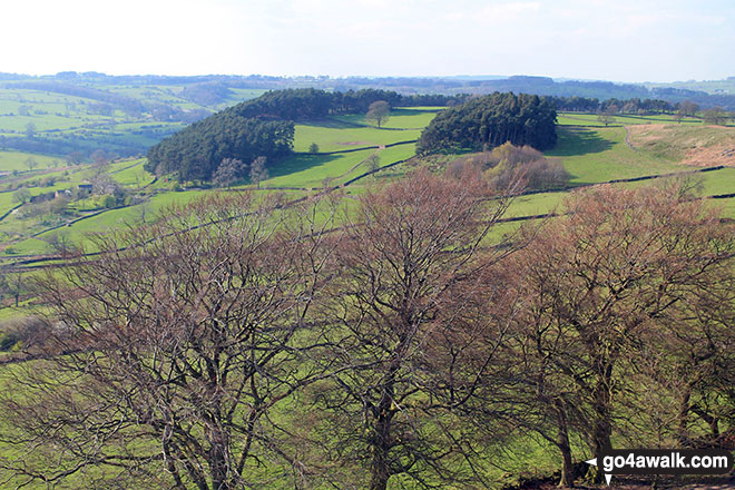 Walk d157 The Limestone Way, Birchover and Anthony Hill from Elton - The view from the summit of Anthony Hill