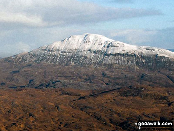 Canisp with a light dusting on snow from the summit of Cul Mor 