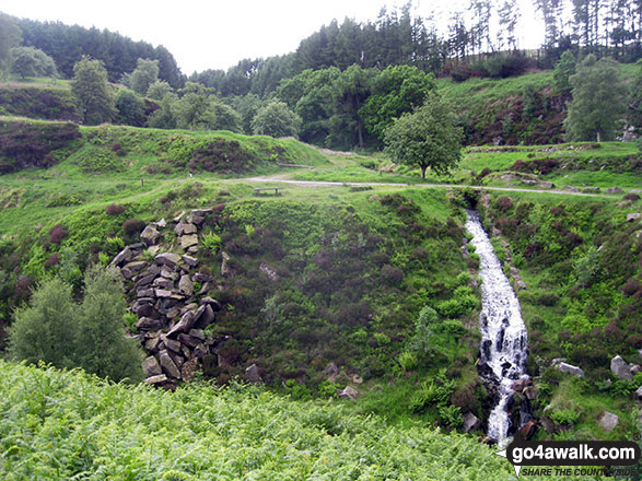 Walk d102 Burbage, Burbage Edge and Goyt's Moss from Errwood Reservoir - Waterfall in Goyt's Clough