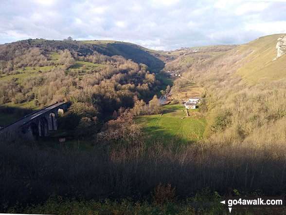 Walk d160 Upperdale, Water-cum-Jolly Dale and The Monsal Trail from Monsal Head - Upperdale and Monsal Viaduct from Monsal Head