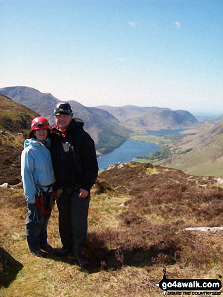 Walk c397 The Buttermere Fells from Buttermere - My husband Paul and I on top of Fleetwith Pike