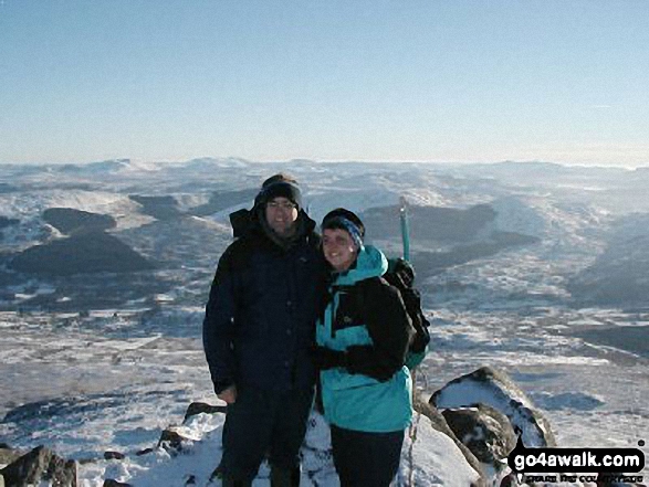 Walk cw180 Carnedd Moel Siabod, Y Foel Goch and Gallt yr Ogof from Pont Cyfyng, Capel Curig - Me and my Fianc on Carnedd Moel Siabod