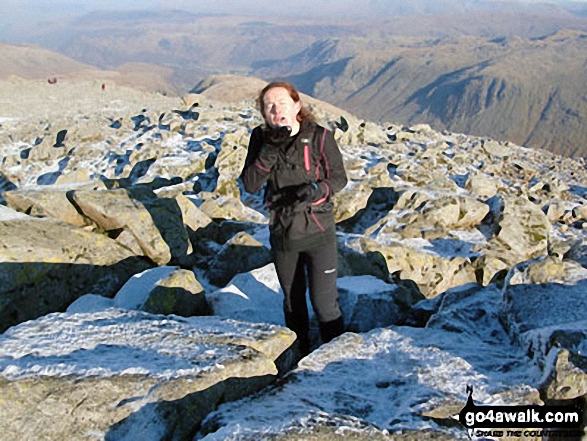 Walk c417 Base Brown, Great Gable and Kirk Fell from Honister Hause - Me on Great Gable