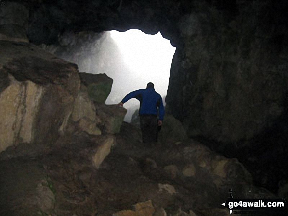 Walk ny202 Malham from Settle - The view inside Victoria Cave, Attermire Scar near Settle on Christmas Day!