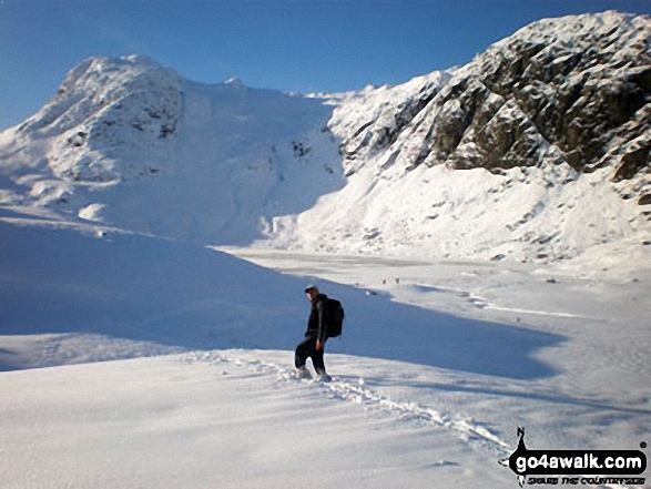 Deep Snow on Harrison Stickle and Pavey Ark from Stickle Tarn