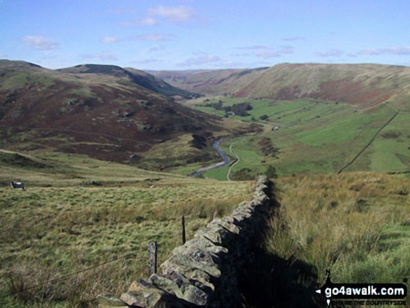 Walk c136 Mabbin Crag from Huck's Bridge - Borrowdale from Whinfell Beacon