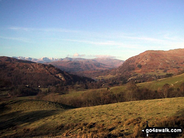 Walk c247 The Fairfield Horseshoe from Ambleside - Loughrigg Fell (left), Rydal Water and Nab Scar from High Sweden Coppice