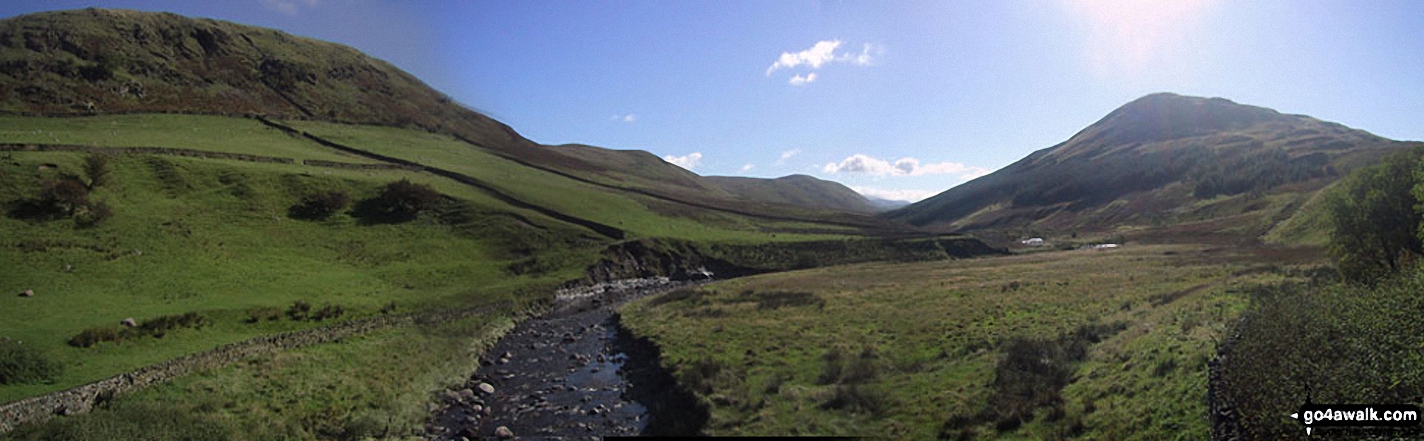 Walk c136 Mabbin Crag from Huck's Bridge - *Borrowdale from Huck's Bridge - with Winash (left), Borrow Beck (centre) and Mabbin Crag (right)