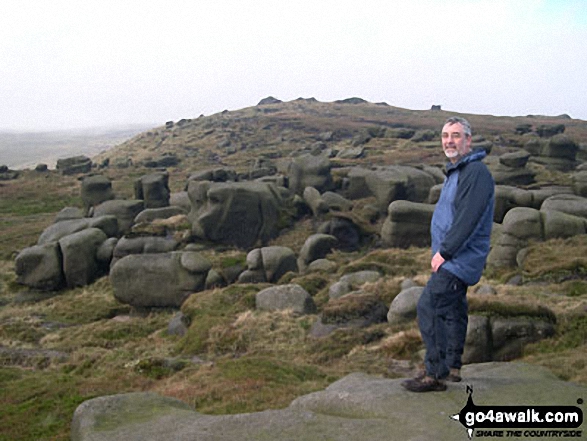 Me on The Woolpacks, Kinder Scout in The Peak District Derbyshire England