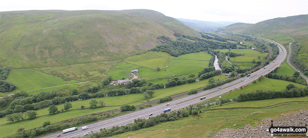 Blease Fell and the M6 Motorway from Jeffrey's Mount