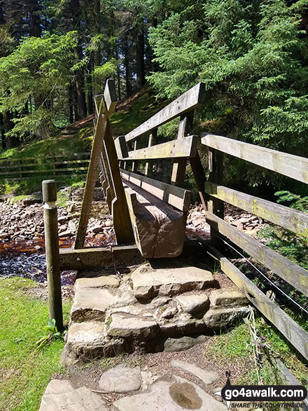 Walk d135 Kinder Downfall from Birchin Clough - Footbridge over the River Ashop