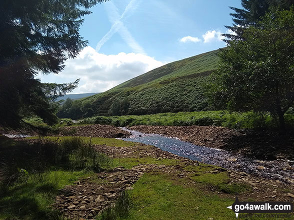 Walk d263 Seal Stones (Kinder Scout), Fairbrook Naze (Kinder Scout) and Mill Hill from Birchin Clough - The River Ashop near Birchin Clough