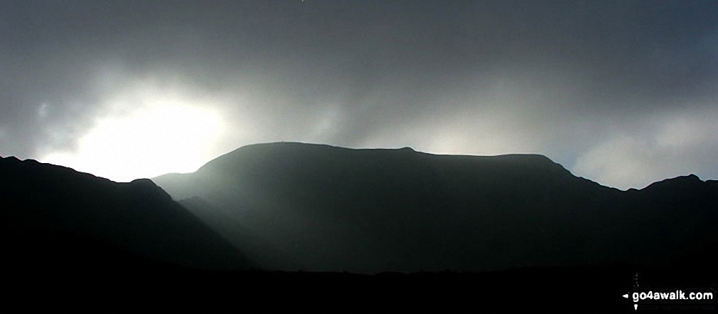 *Striding Edge (left), Helvellyn, Swirral Edge and Catstye Cam (far right) from near Hole-in-the-wall