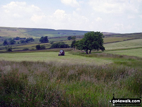 Farmland near Rowarth with Kinder Scout in the background