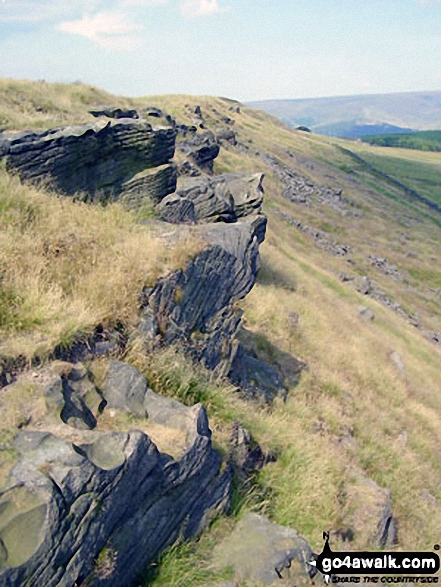 Walk Cown Edge Rocks walking UK Mountains in The Dark Peak Area The Peak District National Park Derbyshire, England