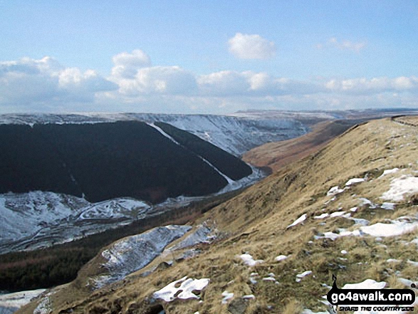 Kinder Scout from The Tower, Alport Castles in the snow