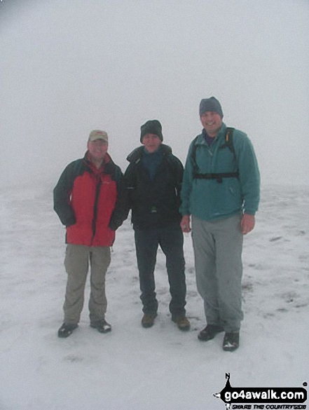 Walk c362 Branstree and High Street from Mardale Head - John, Andy and myself on High Street in the snow