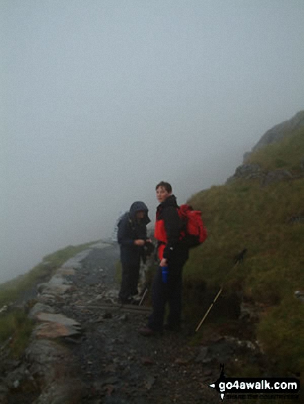 Walk gw136 The Snowdon (Yr Wyddfa) Horseshoe from Pen y Pass - On the Pyg track heading for Snowdon (Yr Wyddfa)