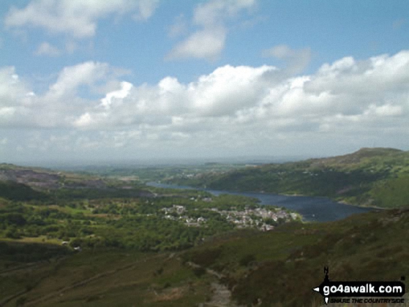 Walk gw118 Moel Cynghorion, Foel Gron and Moel Eilio from Llanberis - Llanberis from Snowdon