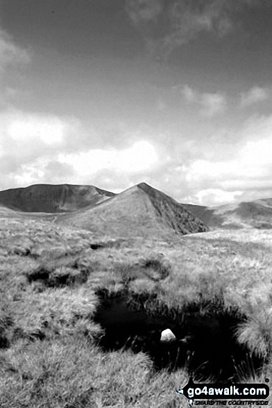 Catstye Cam (centre) and Helvellyn from Birkhouse Moor