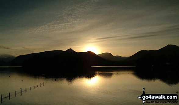 Walk c401 Friar's Crag and Castlerigg StoneCircle from Keswick - Sunset on Derwent Water from Friar's Crag