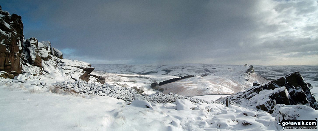 Walk s178 The Roaches and Hen Cloud from Five Clouds, Upper Hulme - *Snow on The Roaches