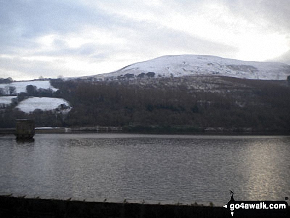 A snow capped Tor Y Foel from Talybont Reservoir Dam