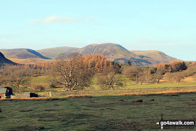 Walk c196 Grasmoor and Rannerdale Knotts from Lanthwaite Green - Gavel Fell (left), Blake Fell, Carling Knott and Burnbank Fell from Lanthwaite Green