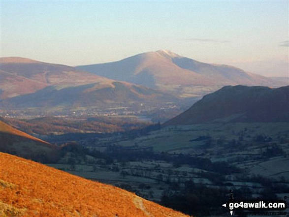 Walk c313 The Newlands Fells from Hawes End - Blencathra from High Snab Bank, above Little Town