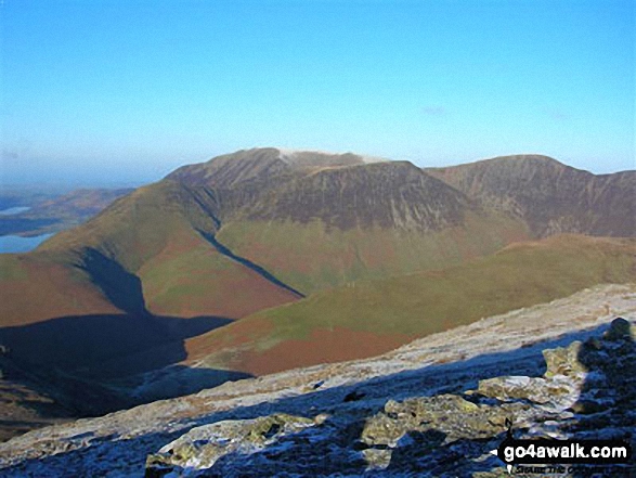 Walk c214 Robinson and Hindscarth from Little Town - Whiteless Pike (foreground) and Grasmoor (background) from Robinson