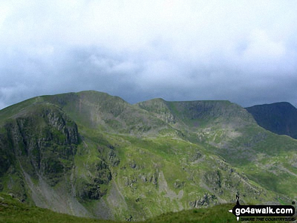 Dollywaggon Pike, Nethermost Pike and Helvellyn from Cofa Pike near the summit of Fairfield