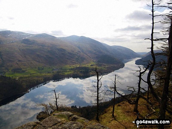 Walk c318 High Seat and Bleaberry Fell from Armboth - Helvellyn above Thirlmere from Raven Crag (Thirlmere)