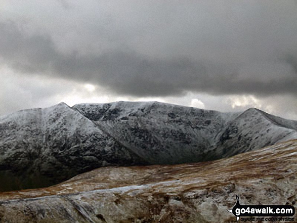 Walk c286 The Glenridding Skyline from Glenridding - Catstye Cam (left), Helvellyn (centre) and Lower Man (Helvellyn) (right) from near White Side