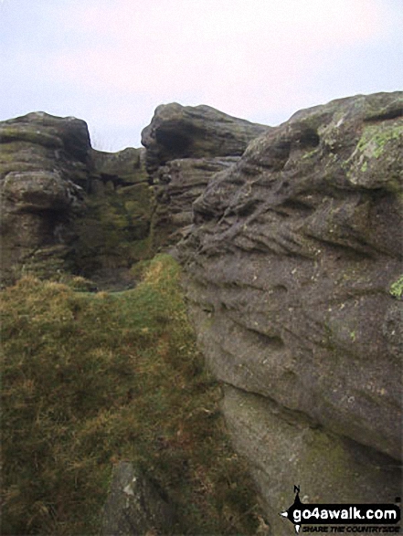 Walk l125 Whelp Stone Crag and Crutchenber Fell (Bowland Knotts) from Gisburn Forest - Resting Stone