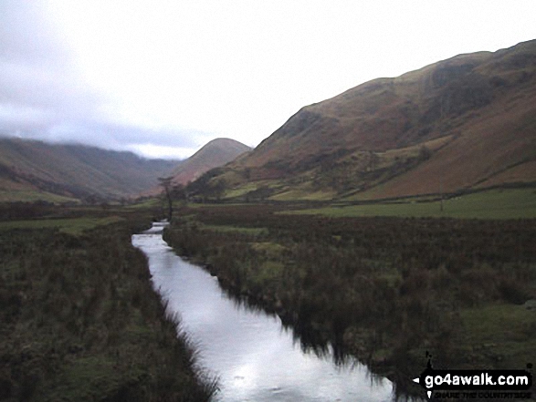 Walk c304 Beda Head and Place Fell from Howtown - The Nab (centre) and Beda Head (Beda Fell) (right) from Christy Bridge