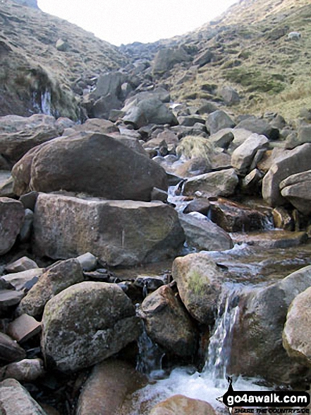 Walk d135 Kinder Downfall from Birchin Clough - Fair Brook near the top of Fairbrook Naze (Kinder Scout)