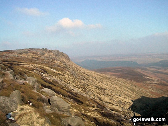 Walk d135 Kinder Downfall from Birchin Clough - Fairbrook Naze (Kinder Scout) from the top of Fair Brook