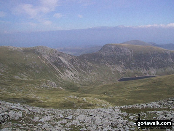 Walk cw113 Pen Yr Ole Wen, Carnedd Dafydd, Carnedd Llewelyn and Pen Yr Helgi Du from Glan Dena, Llyn Ogwen - Carnedd Llewelyn from Carnedd Dafydd