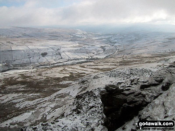 Little Fell (Lunds Fell) (Mallerstang) and Mallerstang Common from Wild Boar Fell in the snow 