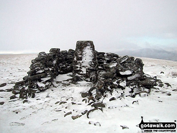 Wild Boar Fell summit in the snow