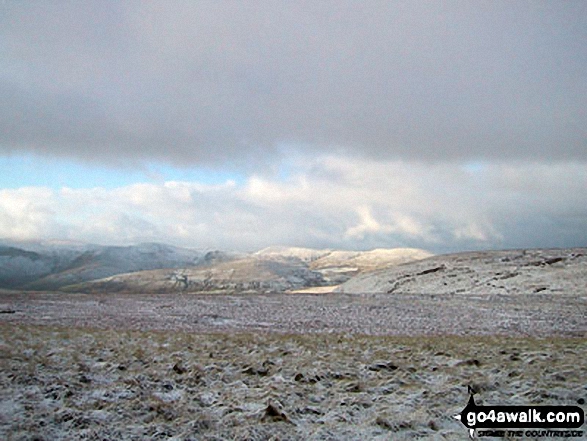 Walk c282 Wild Boar Fell from Cotegill Bridge - The Howgills from Wild Boar Fell in the snow