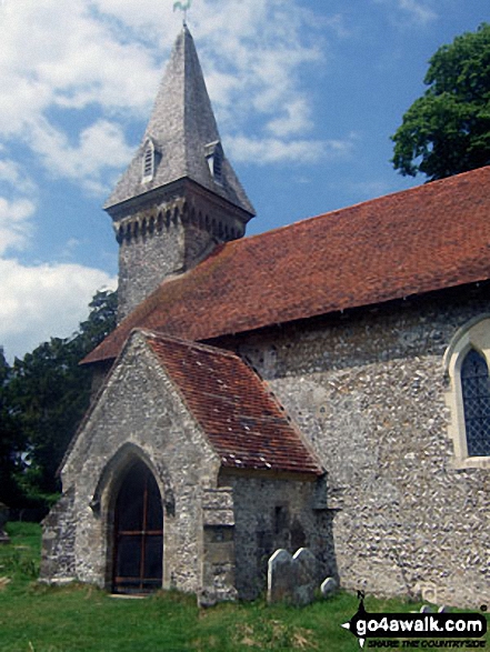 Walk ws127 Arundel Park, South Stoke and The River Arun from Arundel - South Stoke church