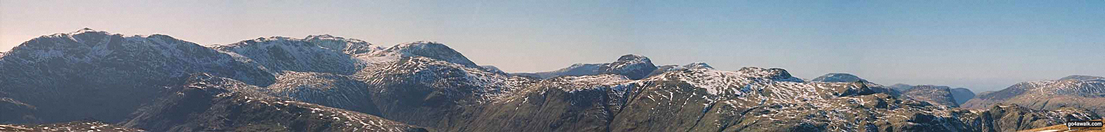 Walk c416 Scafell Pike from The Old Dungeon Ghyll, Great Langdale - *Bowfell, Esk Pike and (the end of) The Scafell Massif from Langdale