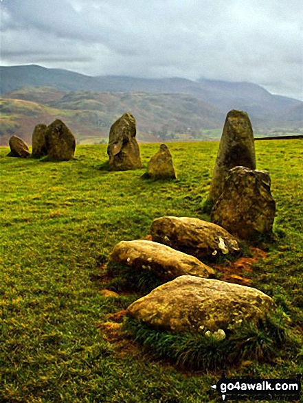 Walk c296 High Seat and Bleaberry Fell from Keswick - Low Rigg and High Rigg from Castlerigg Stone circle.